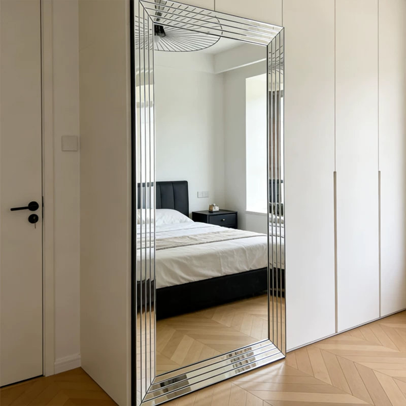 Miroirs rectangulaires pleine longueur en bois manufacturé, 74.8" H x 35.43" W