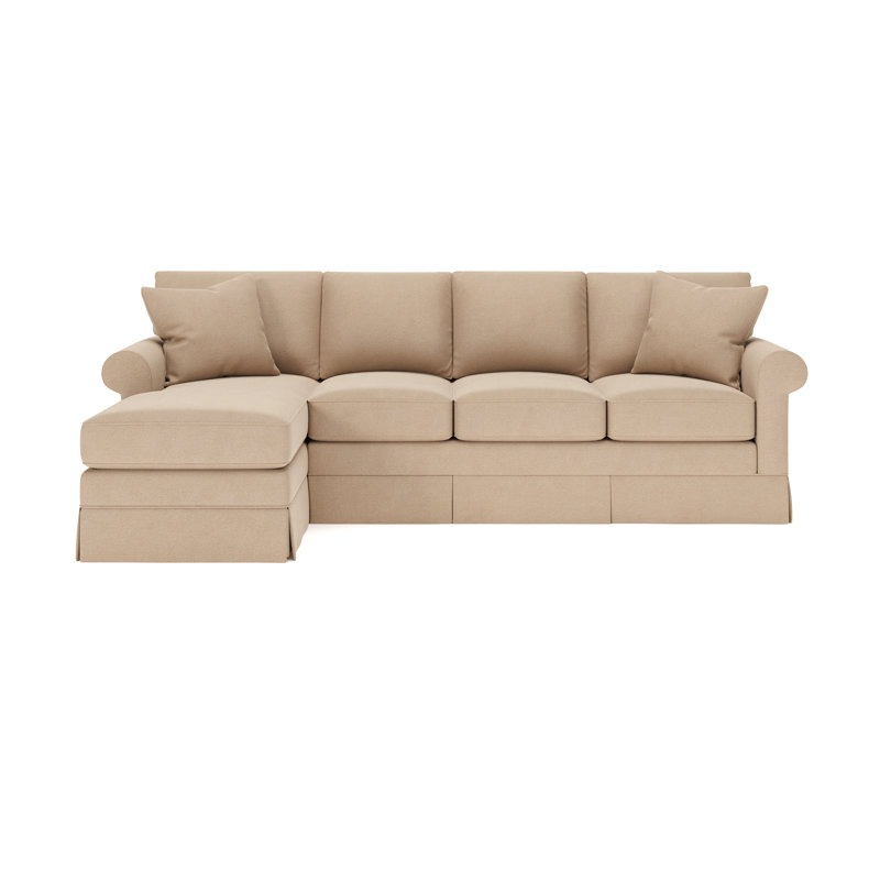 Friedman 2 - Piece Upholstered Sleeper Sectional, Left Hand Facing, Bella Toast Performance Velvet