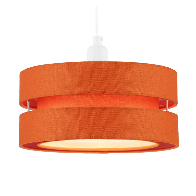 13 cm H Drum Fabric Lamp Shade ( Slip-On ) in Orange