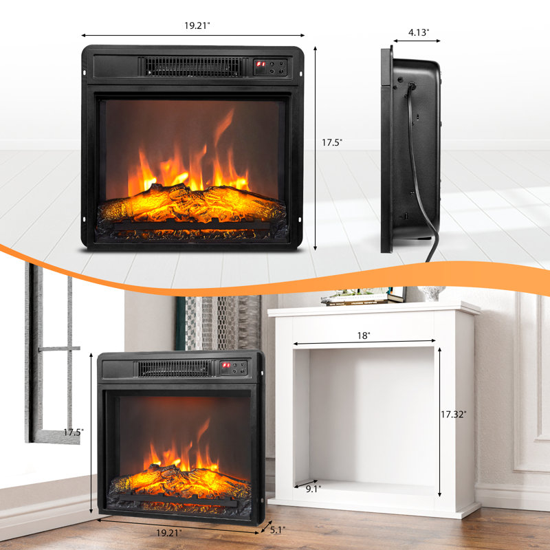 1400-Watt Electric Fireplace Insert With 7 Flame Settings