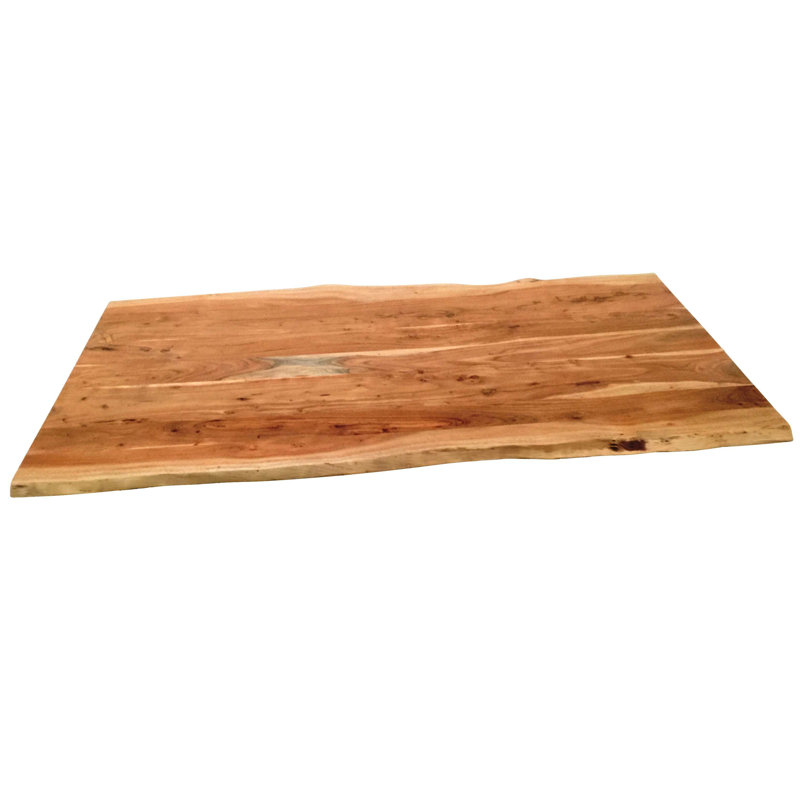 Sandtoft Acacia Solid Wood Top Metal Base Dining Table, Black, 76cm H x 200cm L x 100cm W