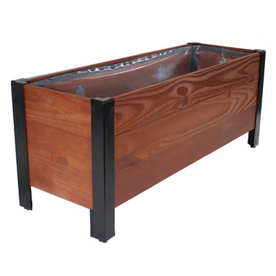 Roxey Acacia Wood Rectangular Raised Garden Bed Planter Box - 37" x 13" x 14.75" - Brown