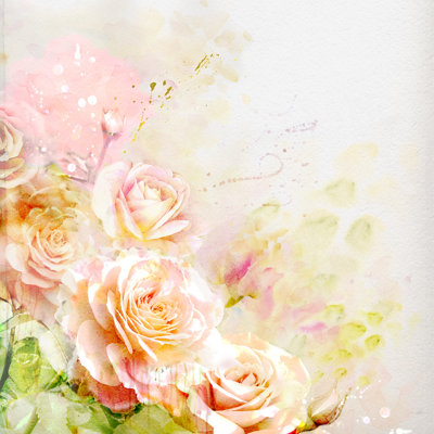 Watercolor Roses - peinture sur toile tendue