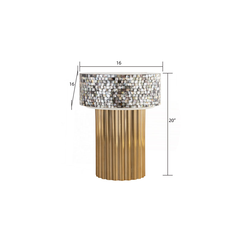 Table de bout avec plateau en nacre
