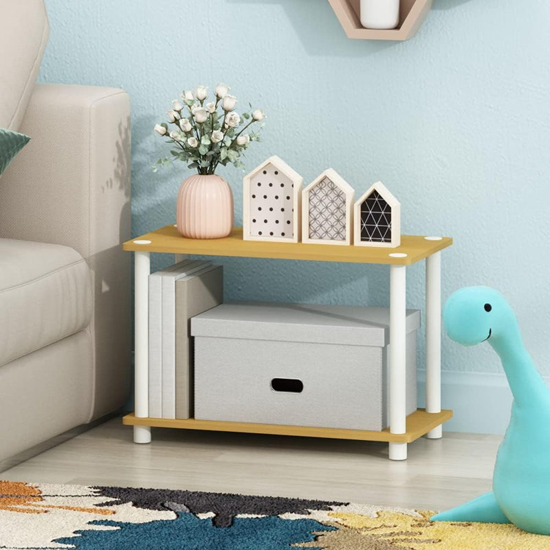 2-Tier No Tools Tube Shelf And End Table With Simple Stylish Design, Easy 5-Minute Assembly, Sturdy And Functional For Any Room