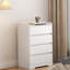 Commode 4 tiroirs, commode sans poignée, commode blanche pour chambre à coucher 100% imperméable