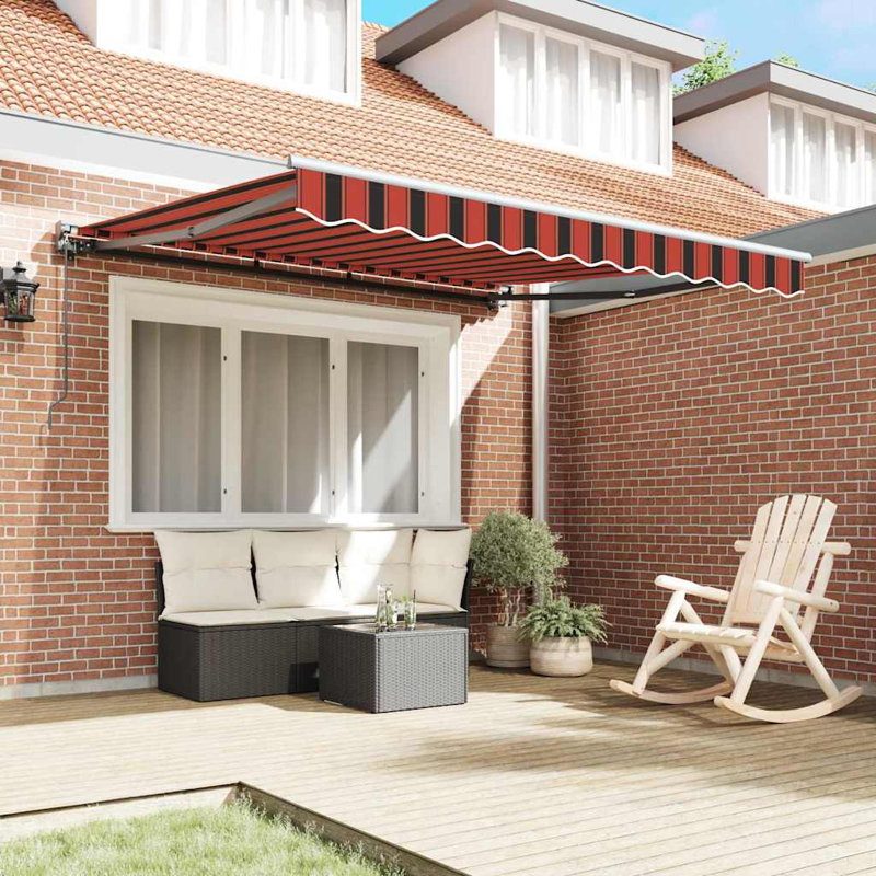 Brayden Studio Retractable Door / Window Awning, 300 cm W x 250 cm D, Brown/Black/Anthracite