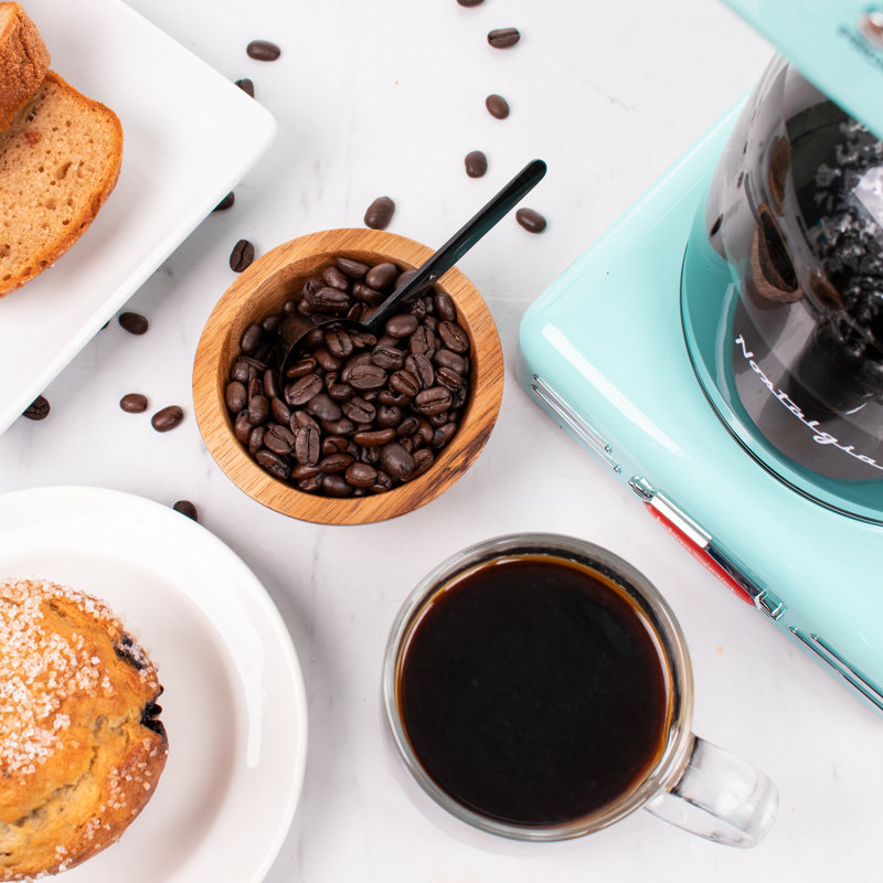 Cafetière rétro 12 tasses, Turquoise
