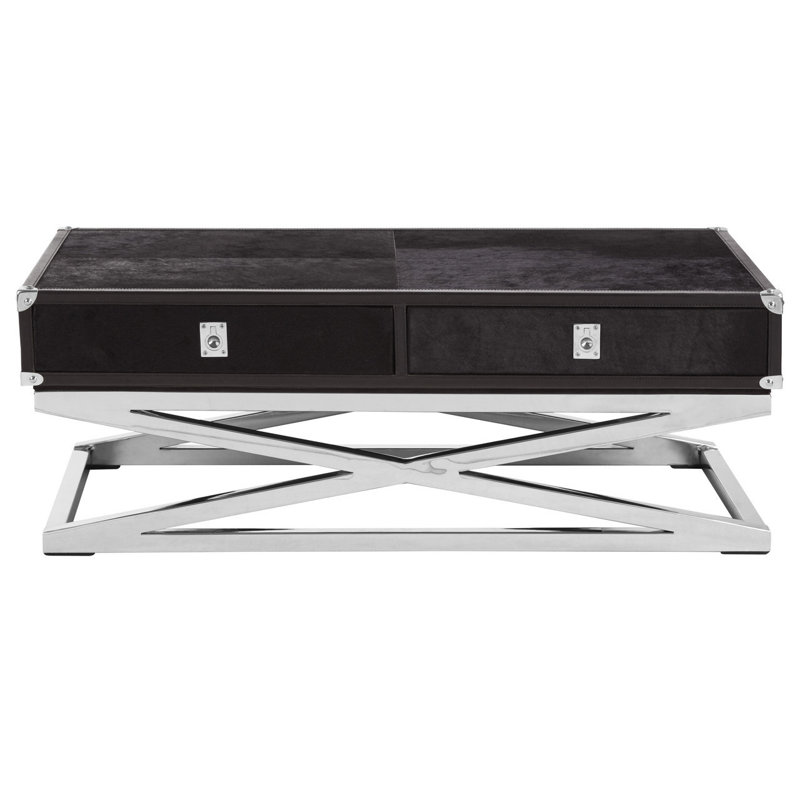 Bremond Cross Legs Coffee Table with Storage