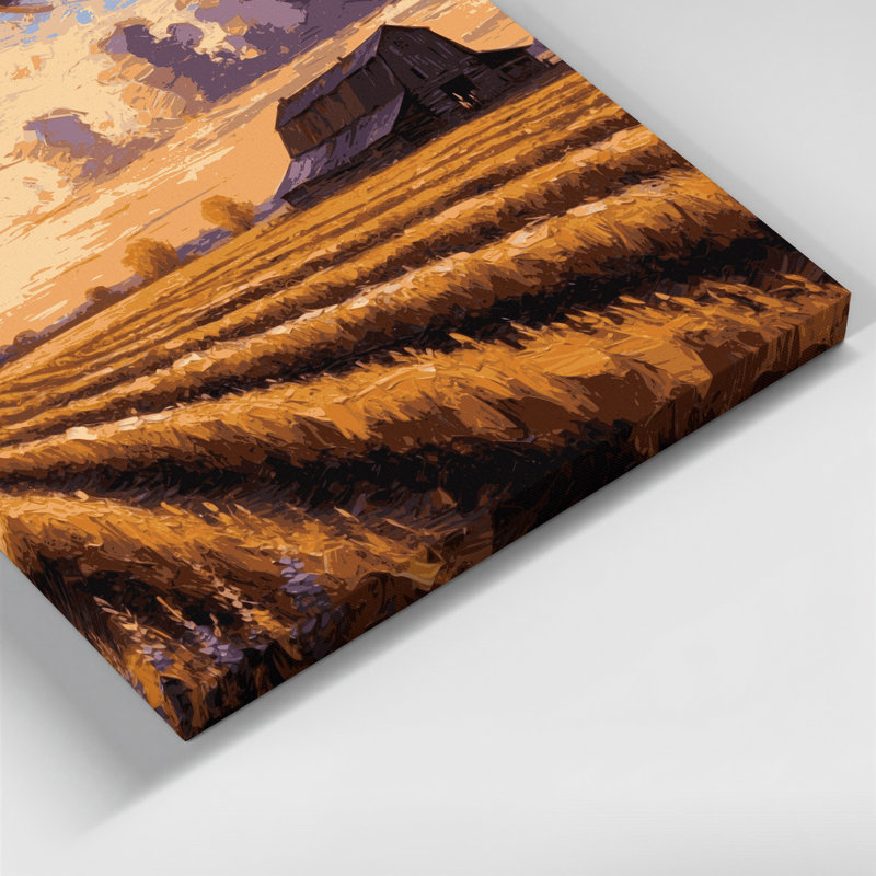 «Farm Evening Sunset», art mural sur toile, H 8 po x l 8 po