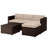 Lavish Home 3PC Outdoor Sectional Sofa Set Brown