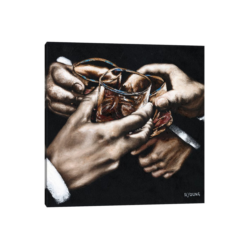 «Cheers» par Richard Young - impression d'art graphique, Toile tendue, H 12 po x l 12 po x P 0,75 po