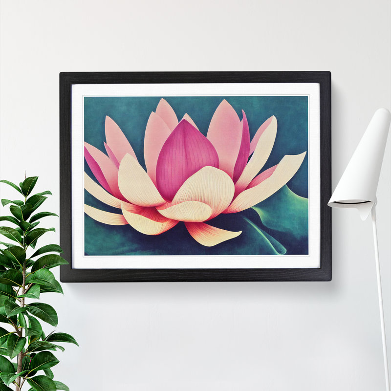 Mind Blowing Lotus Flower - Framed Print, Black Framed, 46cm H x 64cm W