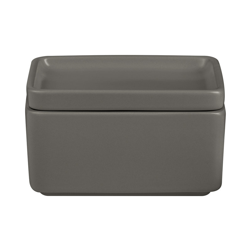 PILAR Stoneware Butter Dish Or Condiment/snack Server, Pewter