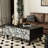 47.24" Black Solid Wood Rectangular Coffee Table