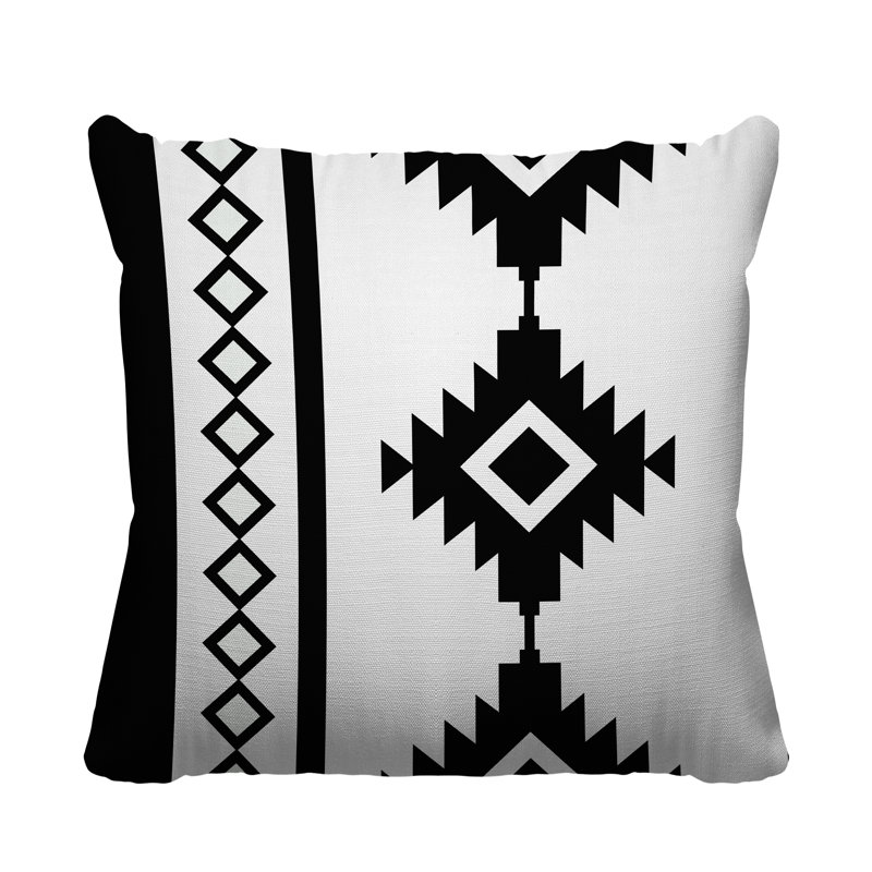 Coussin intérieur / extérieur Carlos Southwestern, L 17 po x H 17 po, Noir