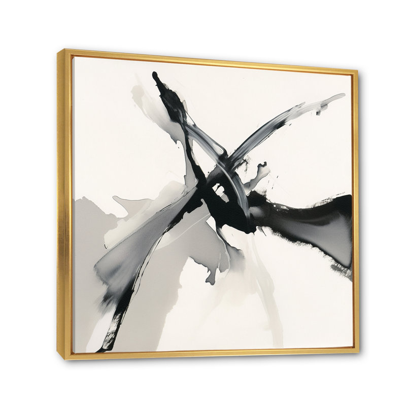 Abstract Neutral VI On Canvas Print, Gold Floater Framed, 32" H x 24" W x 1" D