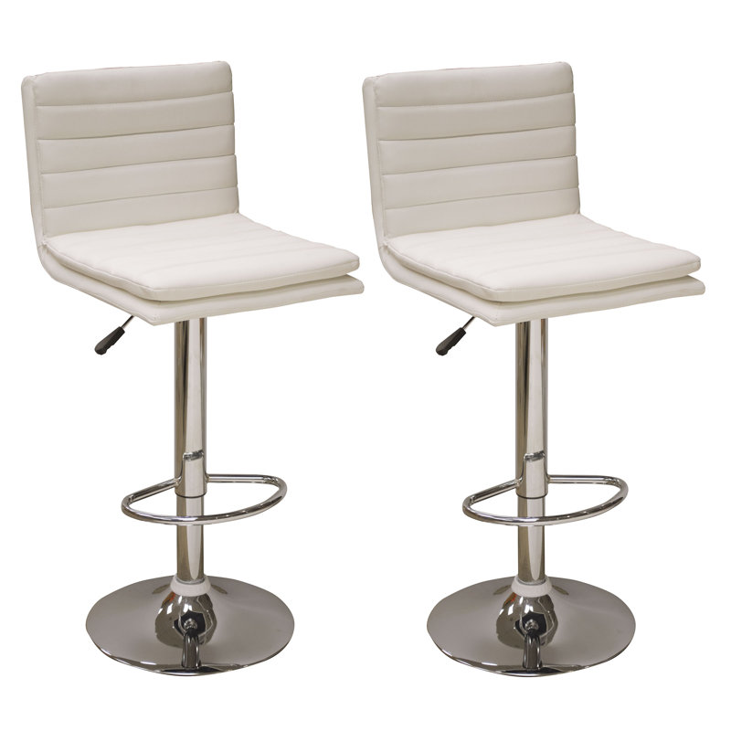 Swivel Upholstered Adjustable Height Counter Stool with Metal Frame