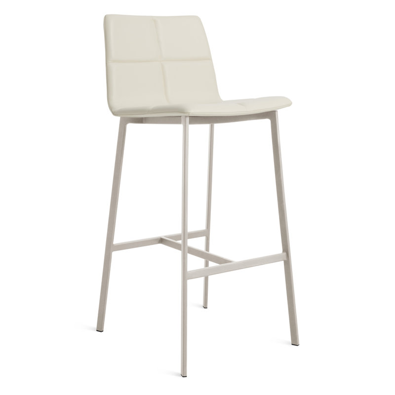 Tabouret entre nous, Noir, Tabouret de bar (siège d'une hauteur de 31 po), Cuir véritable chameau