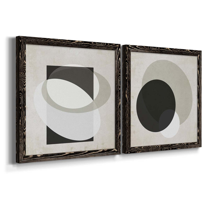 Moderniste Neutre III, ensemble de 2 reproductions d'art sur toile encadrées, H 31,5 po x l 63 po x P 1,5 po