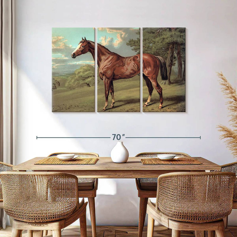 Cheval sauvage rétro, H 36 po x l 57 po