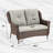 Premium Outdoor Wicker Loveseat Sofa With Comfortable Cushions-963173429