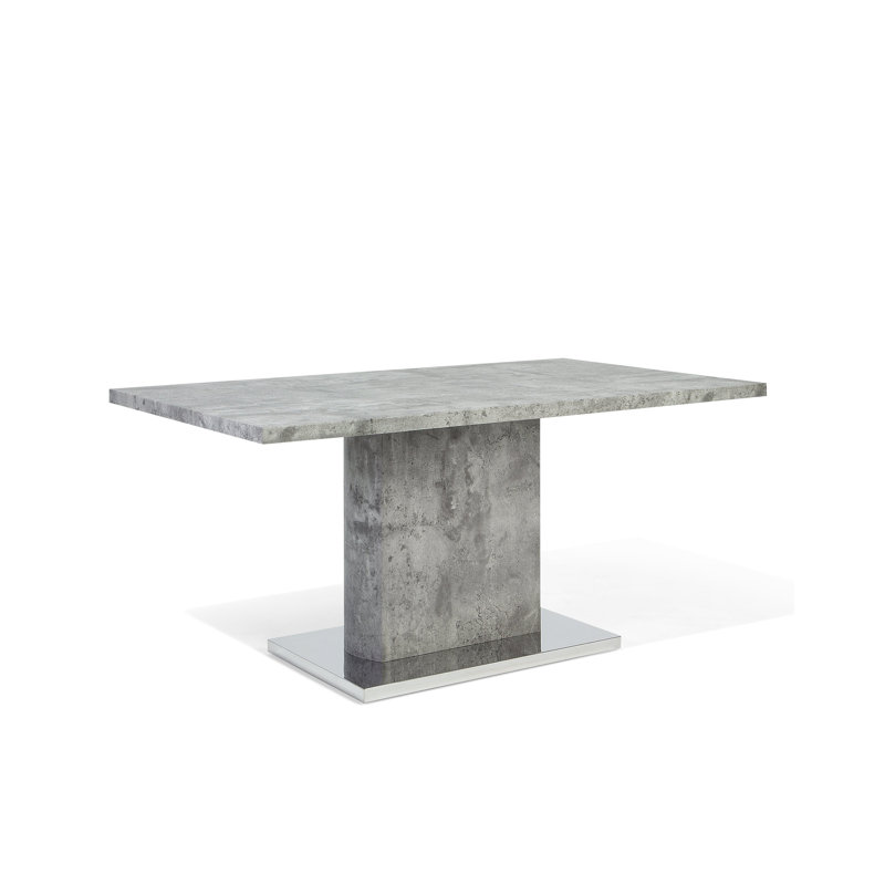 Wiesner Metal Base Dining Table, Concrete