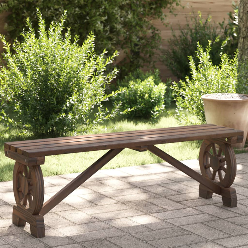 Angelite Solid Wood Outdoor Bench, Dark Brown