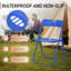 Ensemble de 4 chaises de patio pliantes bleu marine, sièges en plastique à structure en acier-1731774377