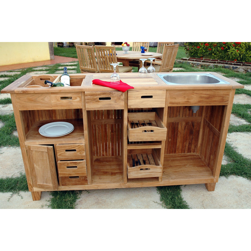 Safari Anderson Teak Bar Counter Outer Material