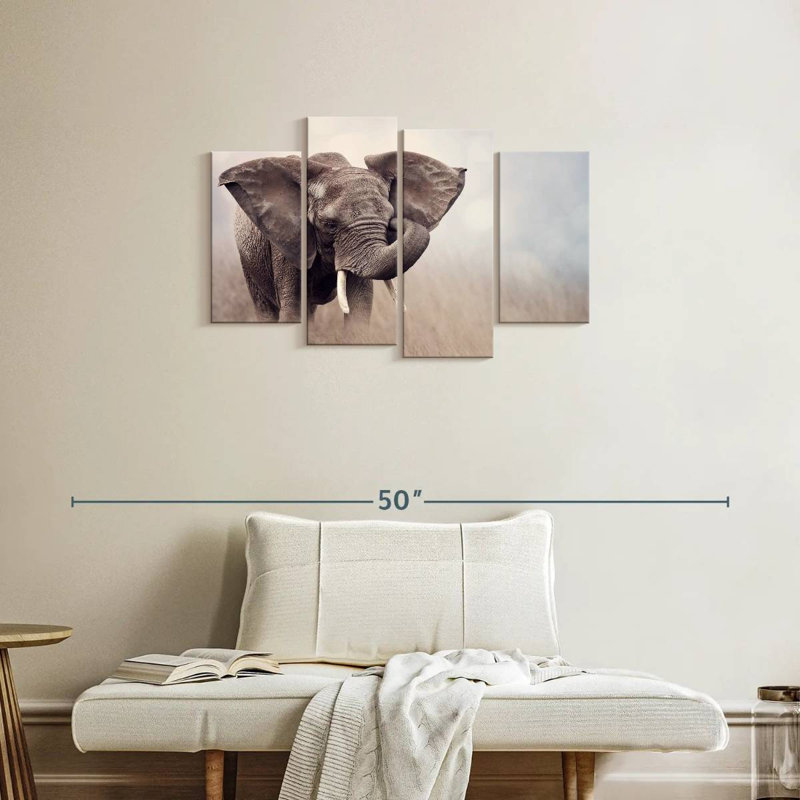 Young Savanna Elephant, 22" H x 36" W