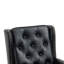 Fauteuil moderne avec cadre en bois massif et fauteuil d'appoint (polyuréthane noir)