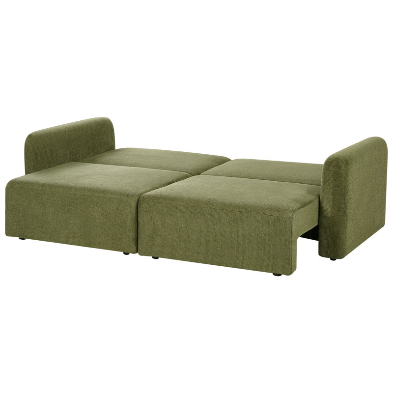 3 Seater Reclining Sleeper, Green Fabric 