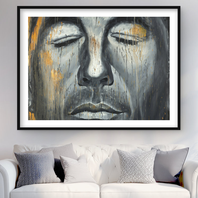 Lark Manor™ Abstract Man Portrait - Contemporary Black Framed Print ...
