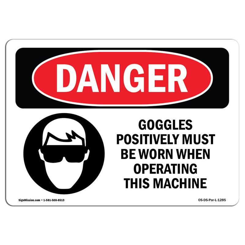 Danger Sign, 12" H x 18" W x 0.1" D