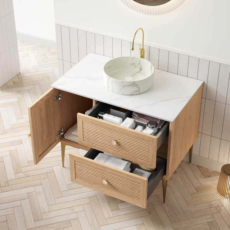 Meuble-lavabo autoportant en contreplaqué Munin