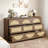 9-Drawer Cabinet with Rattan Front