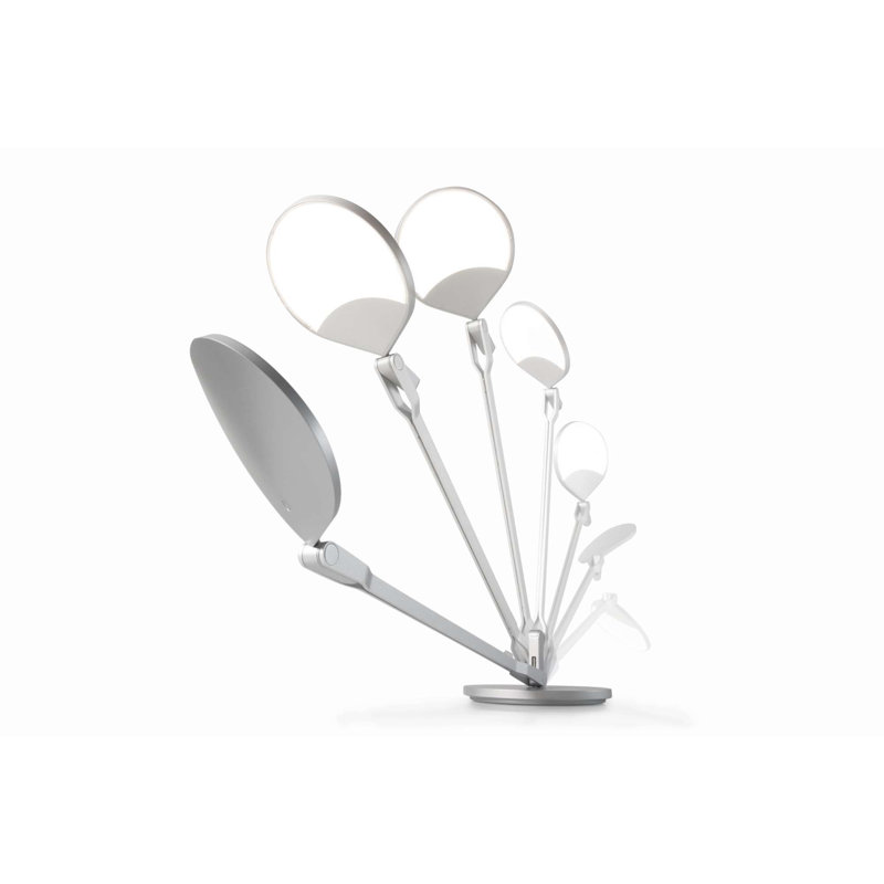 Sleek Silver LED Clip-On Desk Lamp with Touch Control and USB