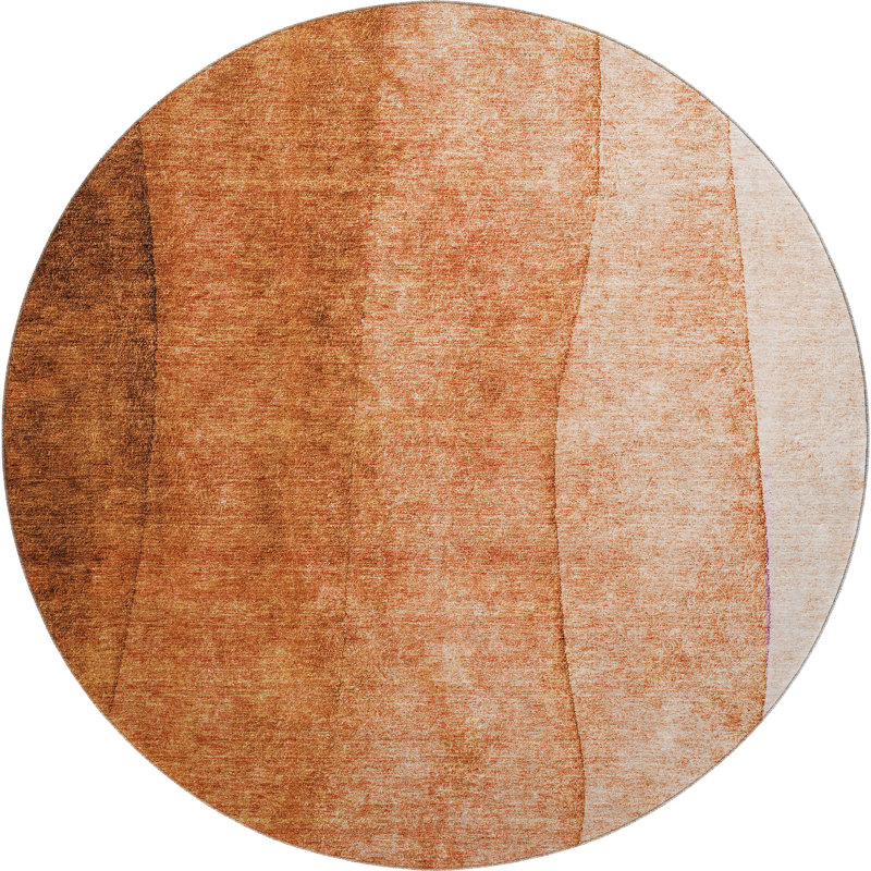 Premium Machine Washable Cerrito Paprika Rug, Round 8'