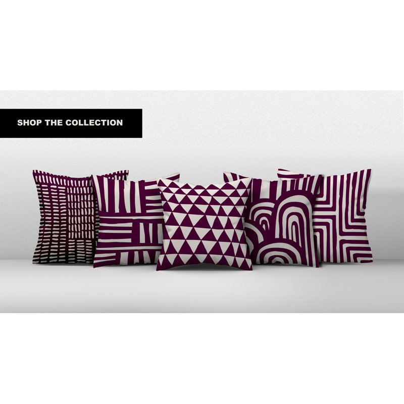 Abstract Outdoor Reversible Throw Pillow, 17W" x 17H", Purple