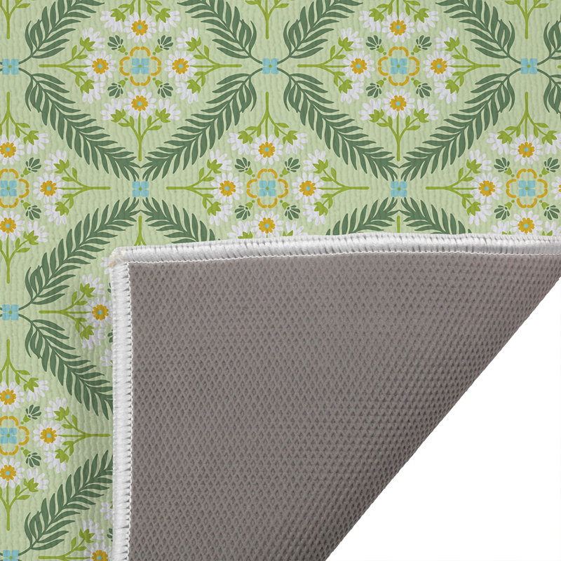 Tapis de toilette rectangulaire absorbant et antidérapant Eden, 24" L x 17" W, Lime Floral