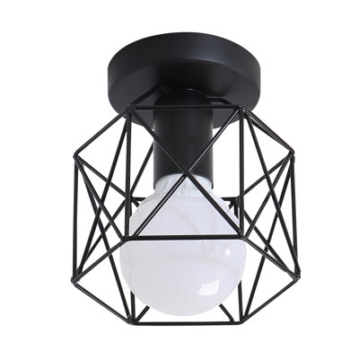 Eta 1-Light geometric Semi Flush Mount Ceiling Light