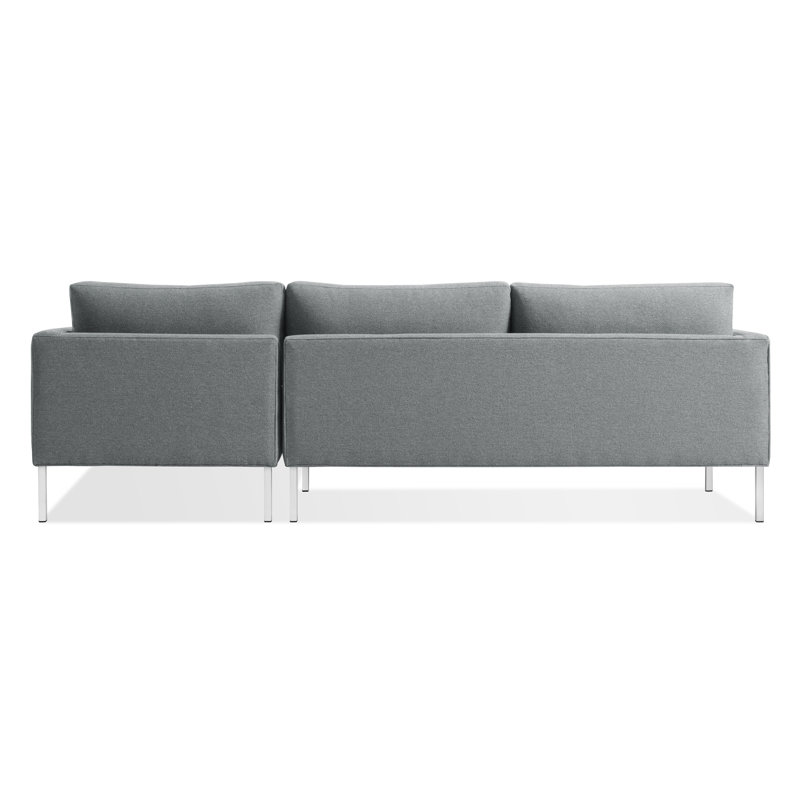 Paramount Chaise Sectional, Stainless Steel, Sanford Ceramic Crossweave, Right Hand Facing