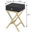 Table d'appoint rectangulaire avec tiroir au fini noir et laiton - Interior Decor Choice Accents Living Chic