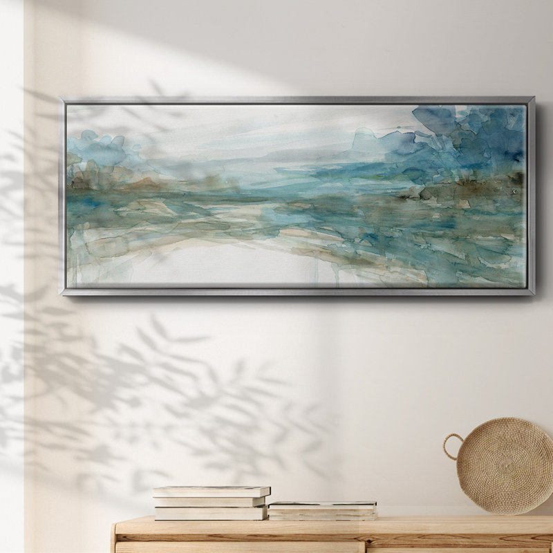 Wateline Treeline- Toile avec cadre_41194WC, H 12 po x l 30 po x P 1,5 po, Argent