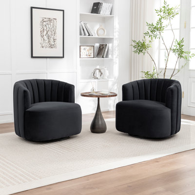 Stanford Upholstered Swivel Barrel Chair