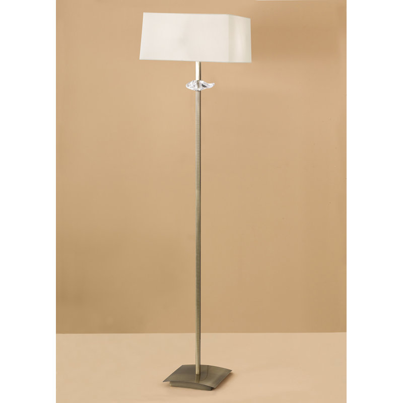 171cm Traditional Floor Lamp, Cream, Antique Brass