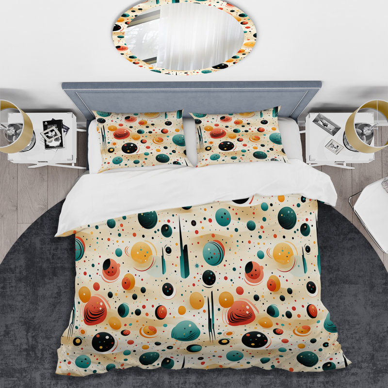 Cosmic Minimalisme - Ensemble de housse de couette géométrique - Microfibre de polyester