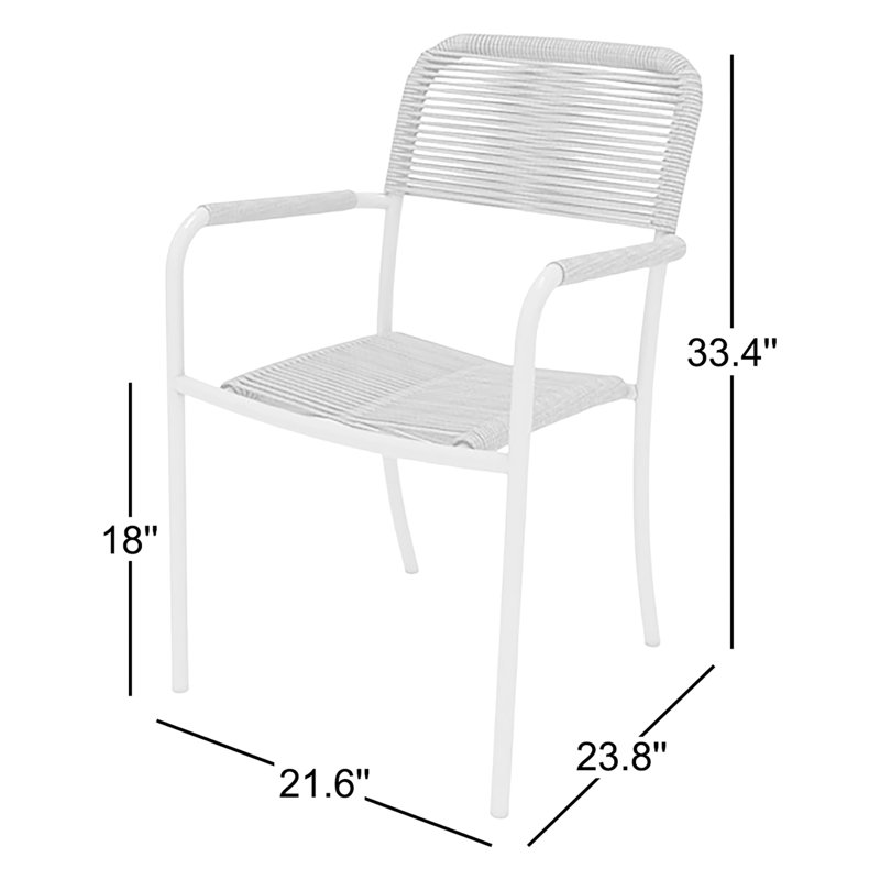 Chaise de patio empilable Brighton, Gris