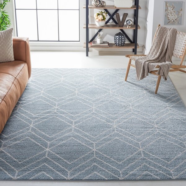 Corrigan Studio® Janssen Geometric Light Blue Area Rug & Reviews | Wayfair